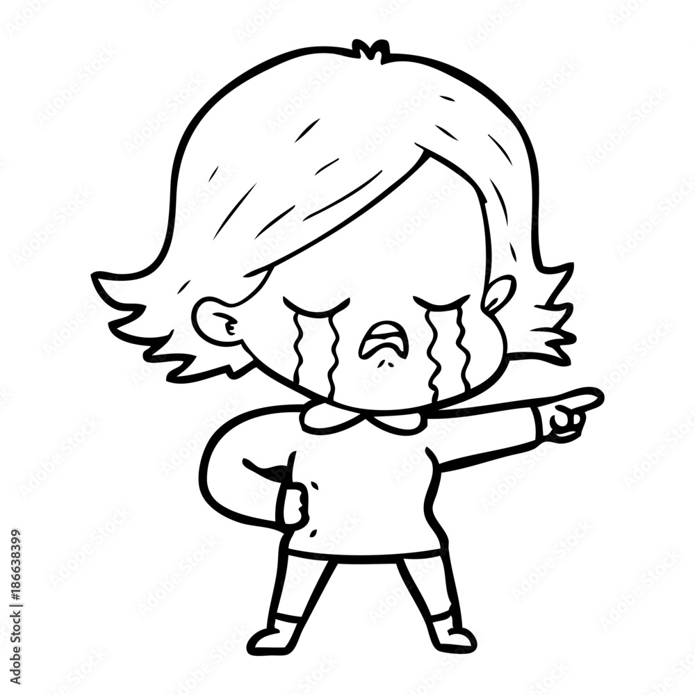 cartoon girl crying