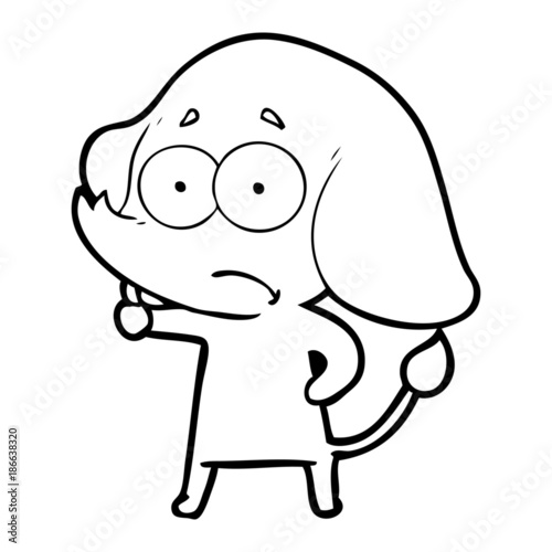 cartoon unsure elephant