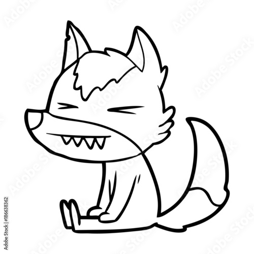 angry wolf cartoon © lineartestpilot