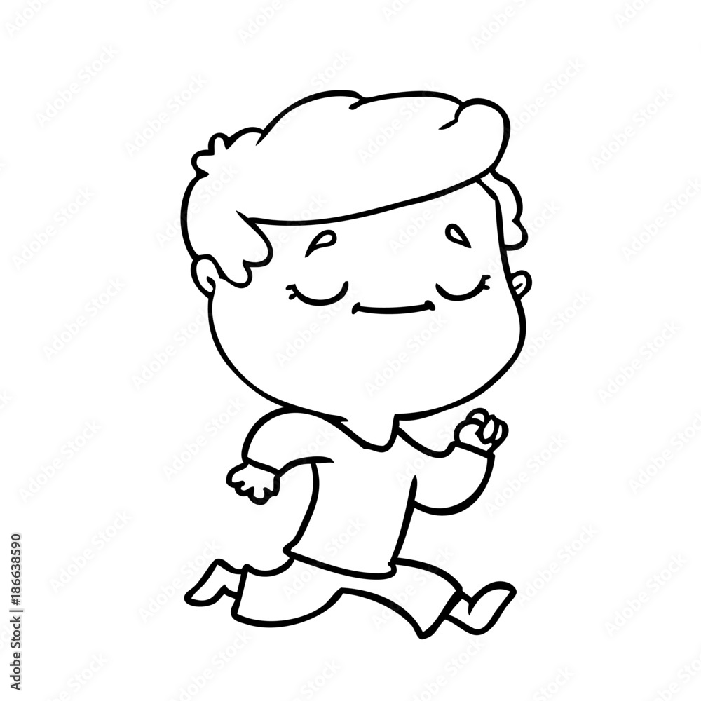 cartoon peaceful man running