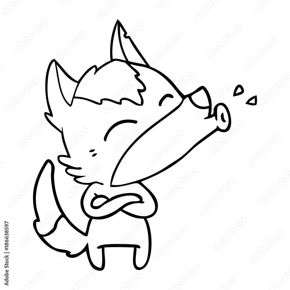 Fototapeta premium howling wolf cartoon