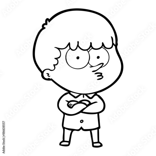 cartoon curious boy