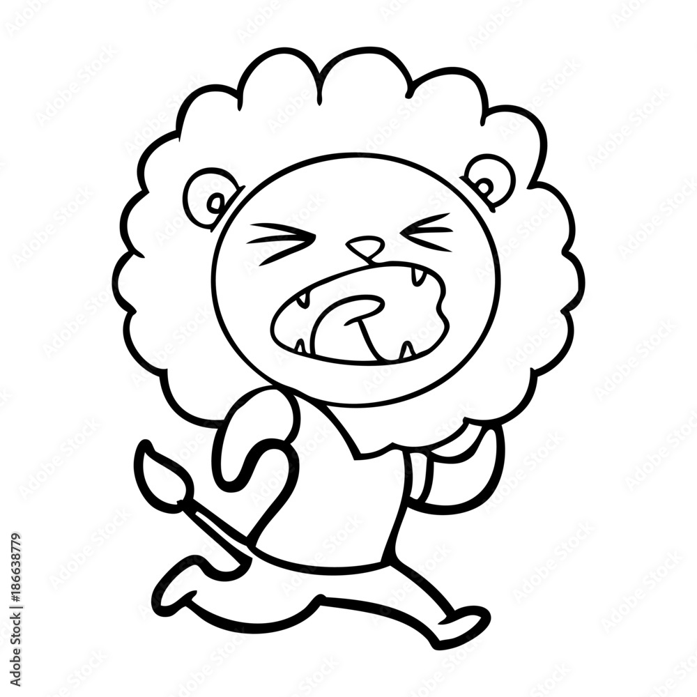 cartoon lion running cartoon lion running