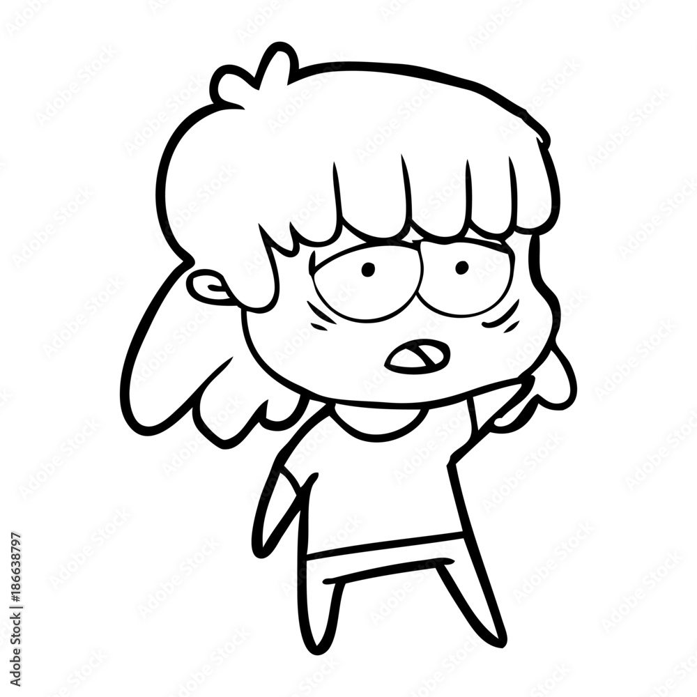 cartoon tired woman cartoon tired woman