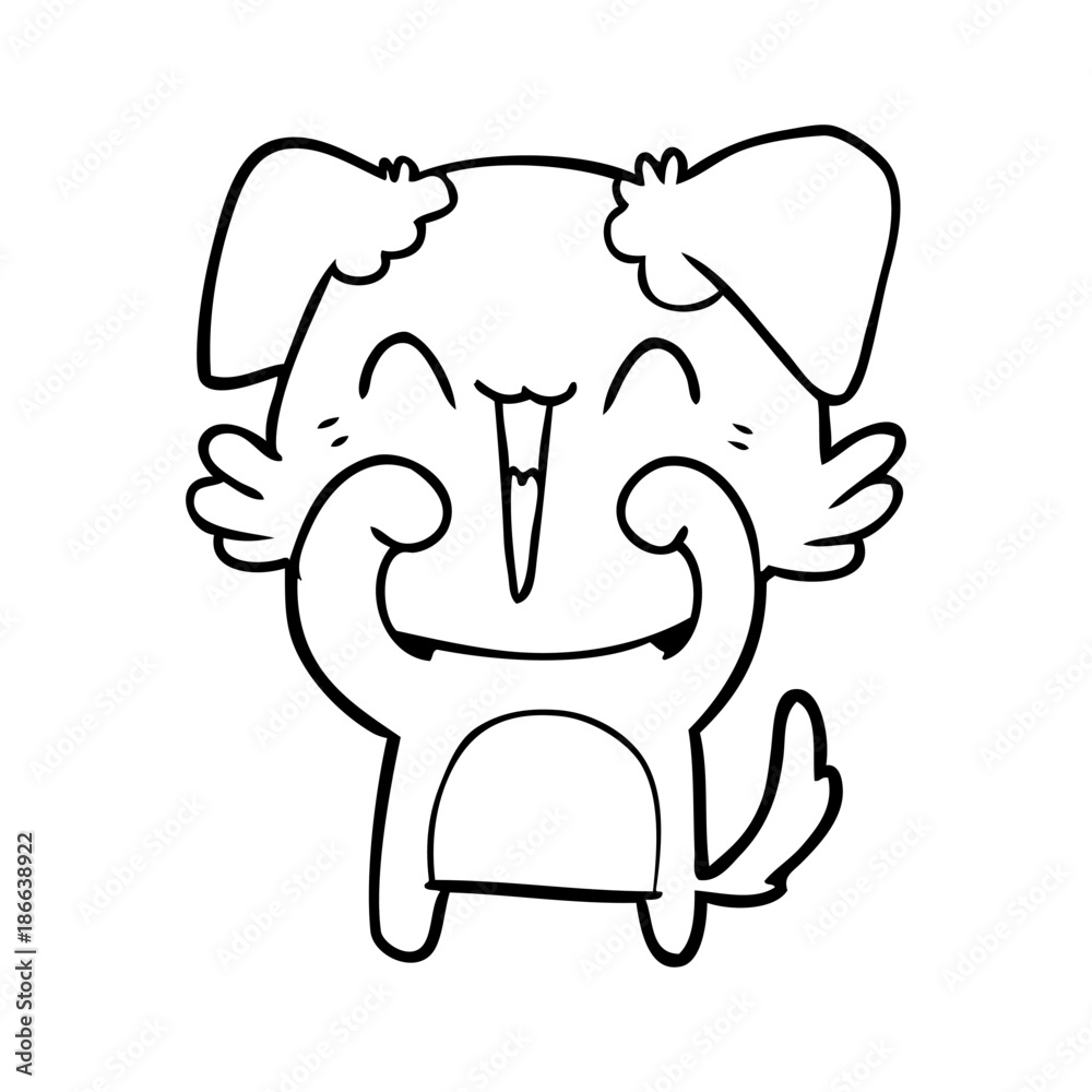 Fototapeta premium happy little dog cartoon