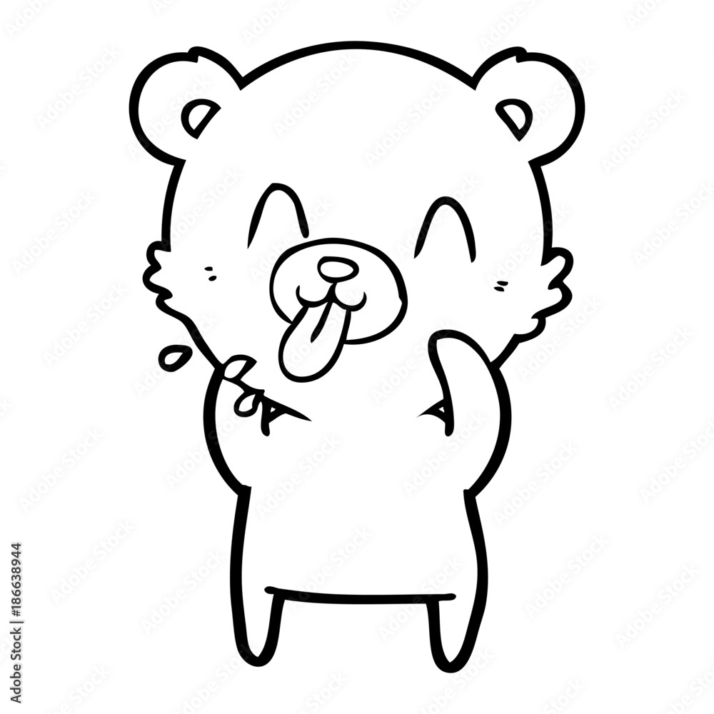 rude cartoon polar bear sticking out tongue rude cartoon polar bear sticking out tongue