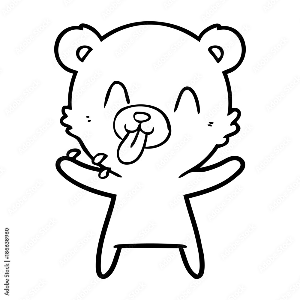rude cartoon polar bear sticking out tongue rude cartoon polar bear sticking out tongue