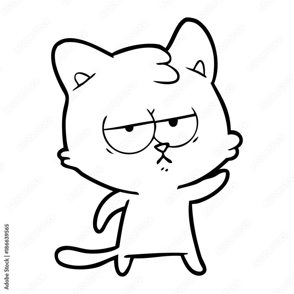 Fototapeta premium bored cartoon cat