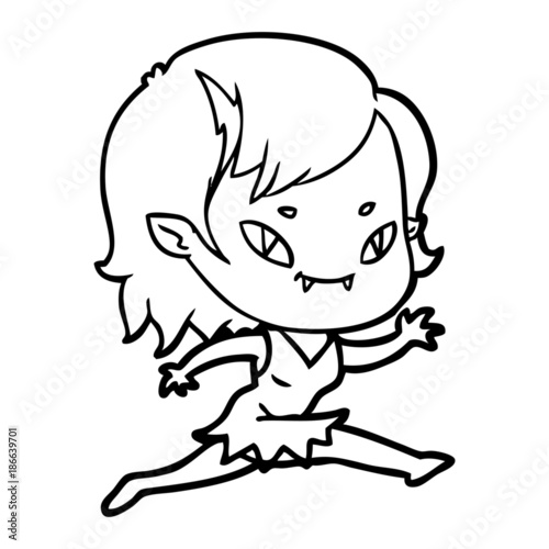 cartoon friendly vampire girl running