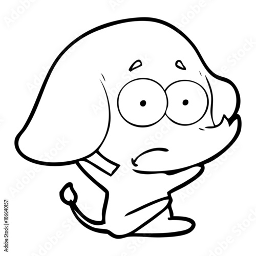 cartoon unsure elephant