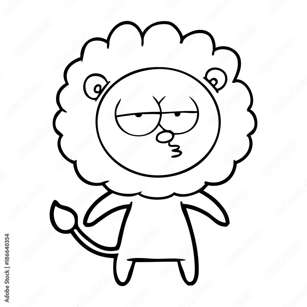 cartoon bored lion cartoon bored lion