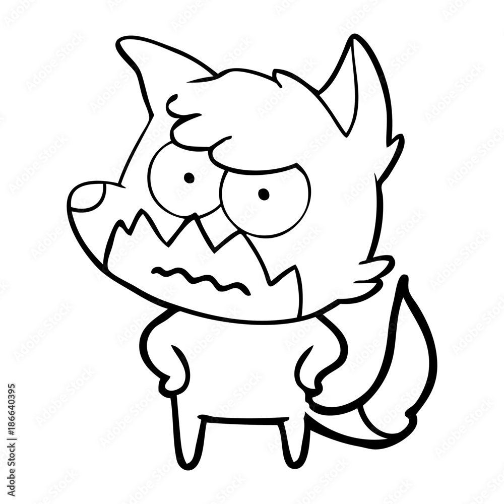 cartoon annoyed fox