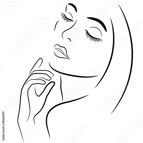 Lady with closed eyes