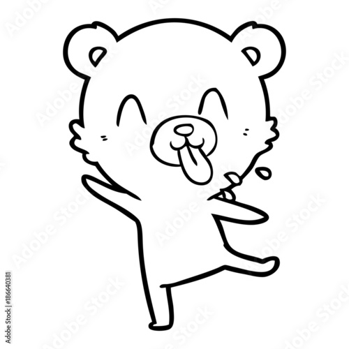 rude cartoon polar bear sticking out tongue