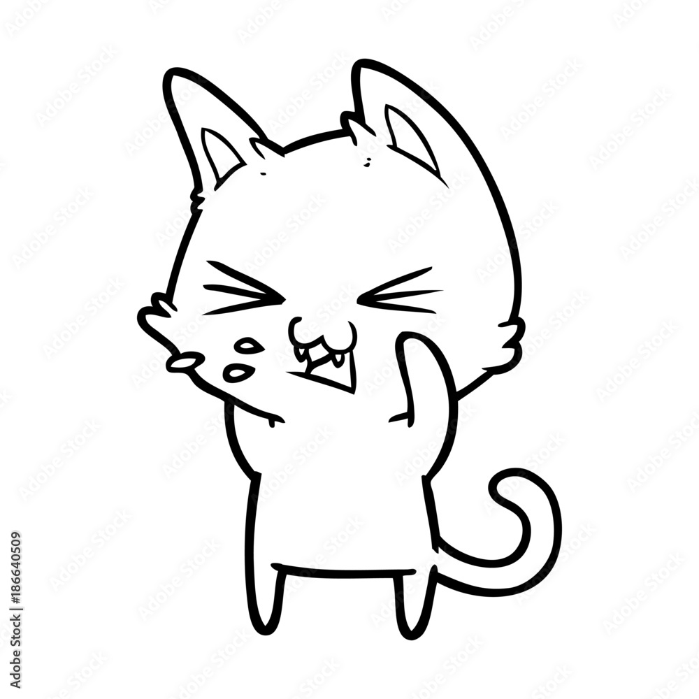 cartoon cat hissing cartoon cat hissing