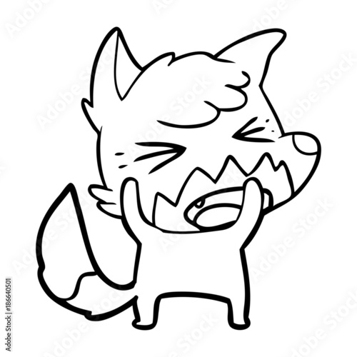 angry cartoon fox © lineartestpilot