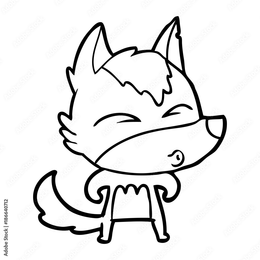 cartoon wolf whistling