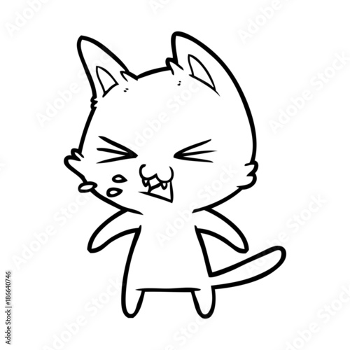 cartoon cat hissing