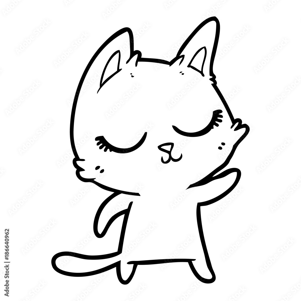 calm cartoon cat