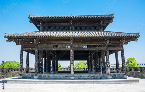 Chinese ancient city wall and gate tower photo