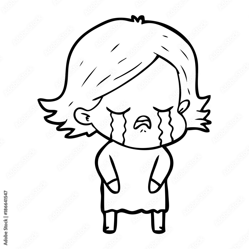 cartoon girl crying