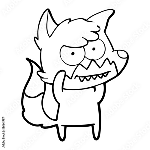 cartoon grinning fox