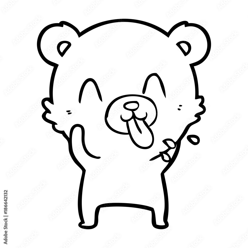 rude cartoon polar bear sticking out tongue rude cartoon polar bear sticking out tongue