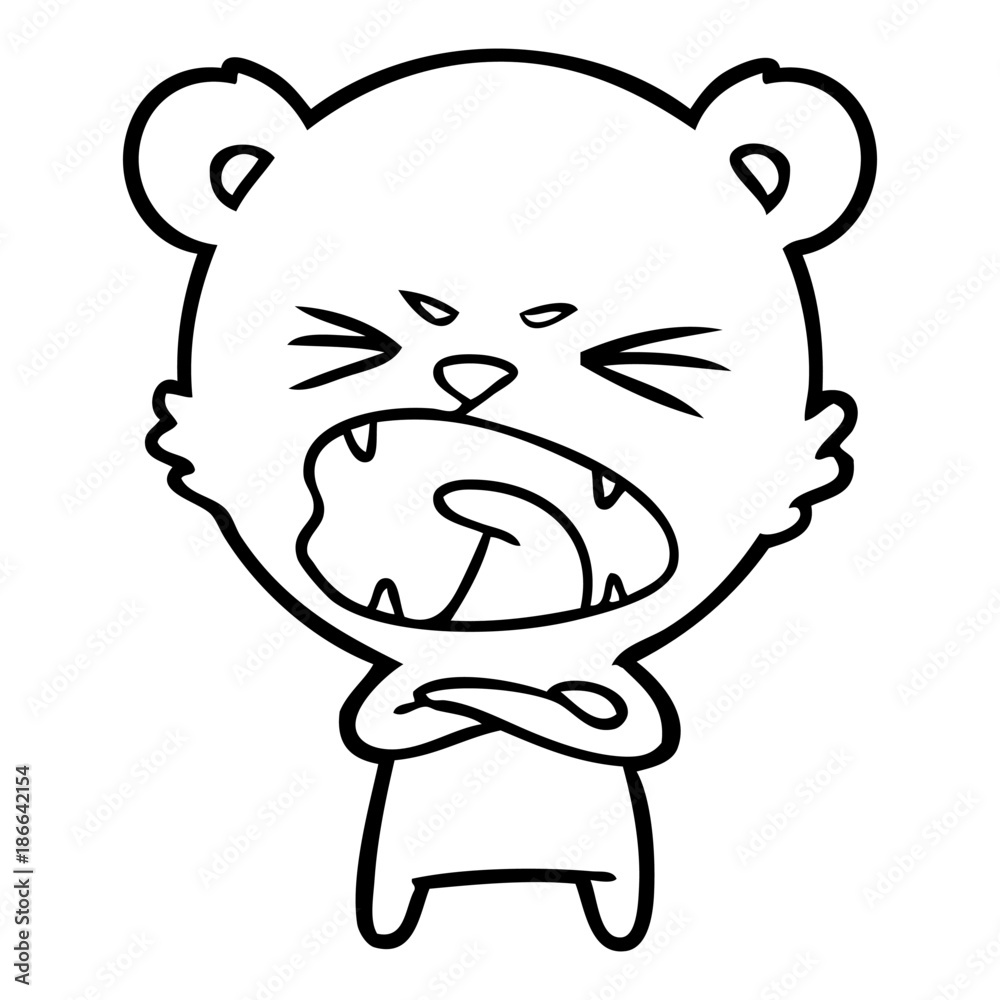 Obraz premium angry cartoon polar bear