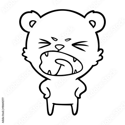 angry cartoon bear