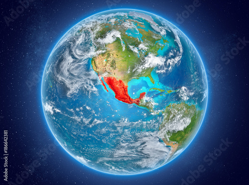 Mexico on planet Earth in space