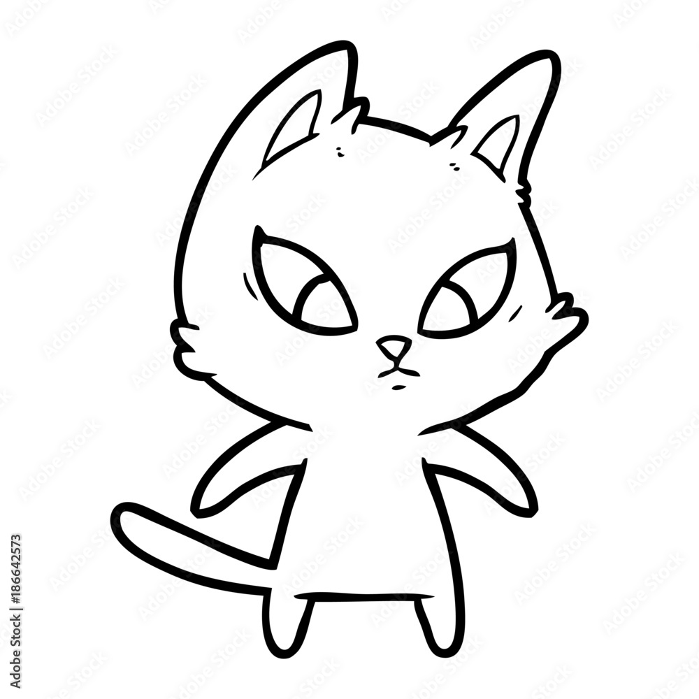 Naklejka premium confused cartoon cat