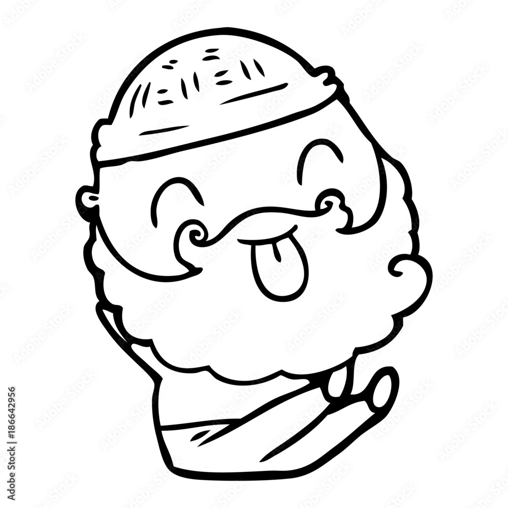 sitting man with beard sticking out tongue sitting man with beard sticking out tongue