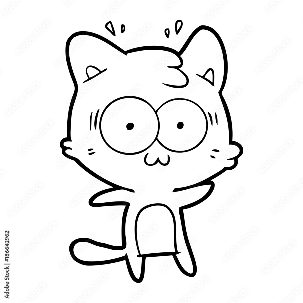 Fototapeta premium cartoon surprised cat