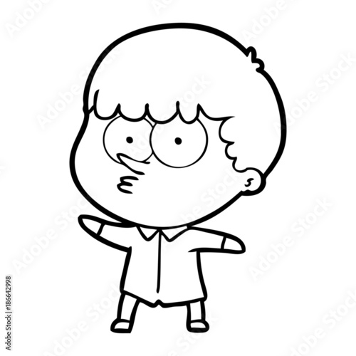cartoon curious boy