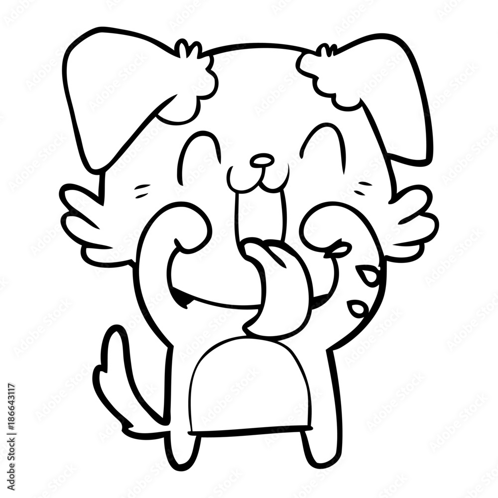 Obraz premium cartoon panting dog