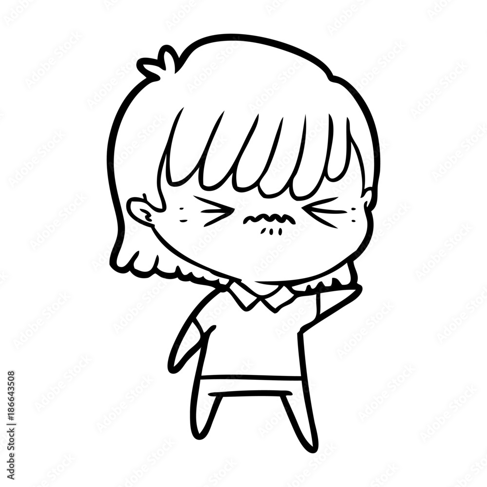 Fototapeta premium annoyed cartoon girl