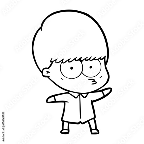 curious cartoon boy