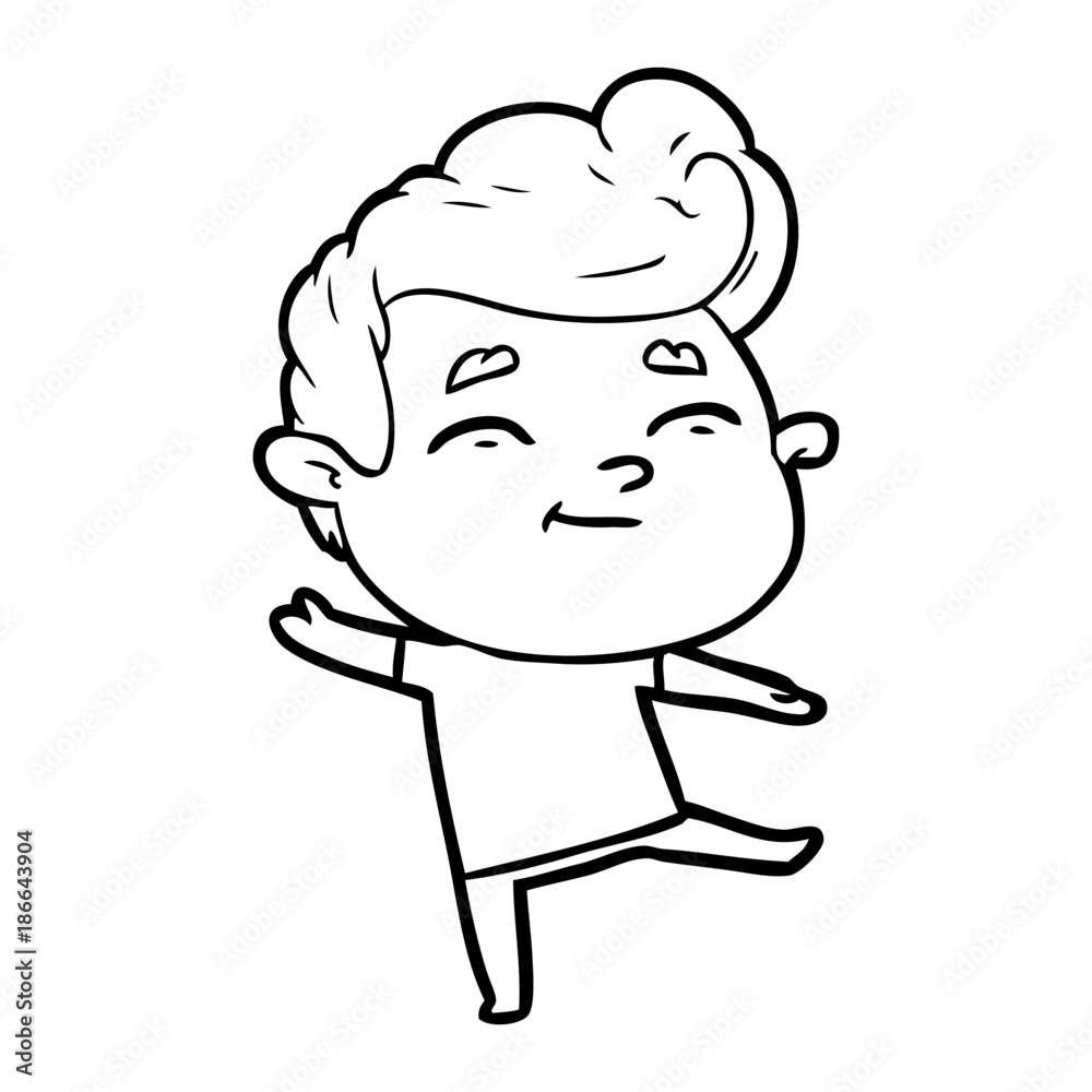 happy cartoon man