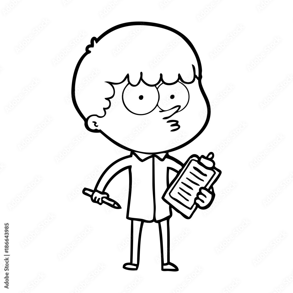 cartoon curious boy taking notes cartoon curious boy taking notes