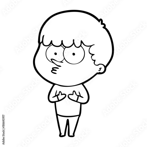 cartoon curious boy
