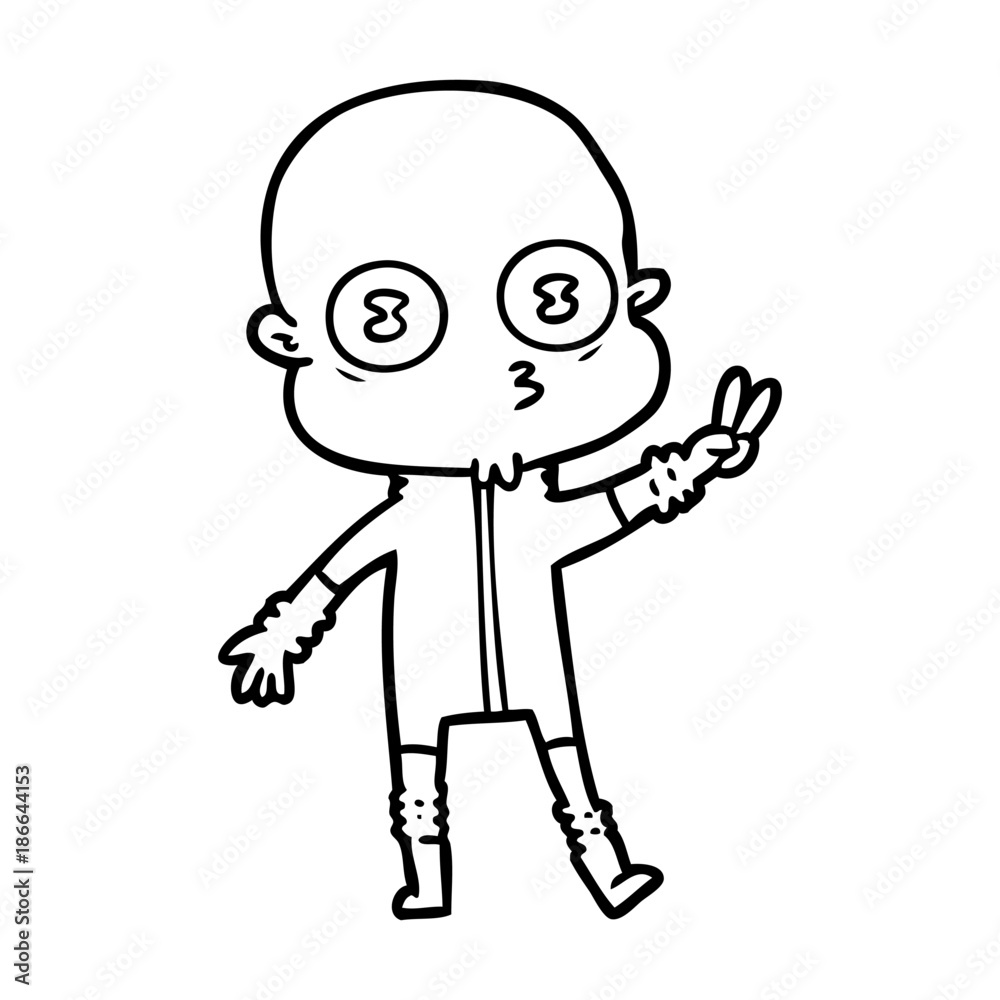 Fototapeta premium cartoon weird bald spaceman