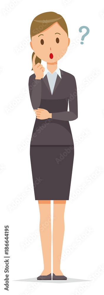 A business woman in a suit thinks A business woman in a suit thinks
