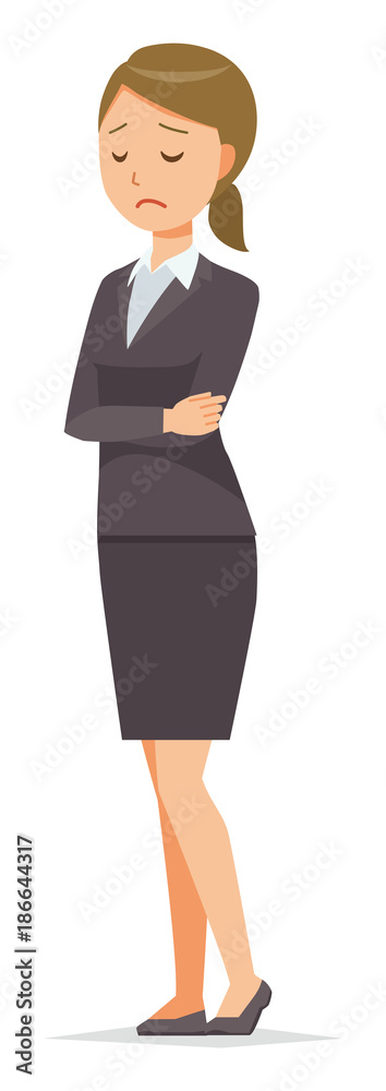 A business woman in a suit is depressed A business woman in a suit is depressed