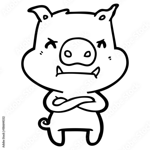angry cartoon pig