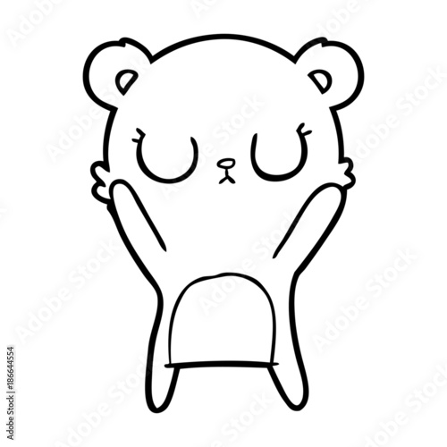 peaceful cartoon bear cub