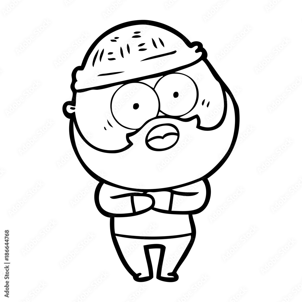 cartoon bearded man