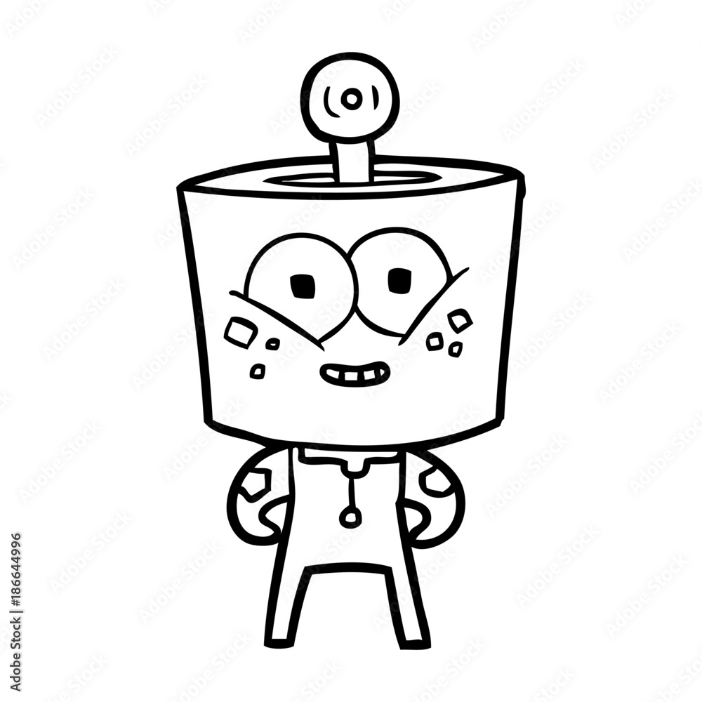Naklejka premium happy cartoon robot