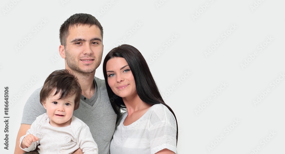 happy smiling family isolated over white happy smiling family isolated over white