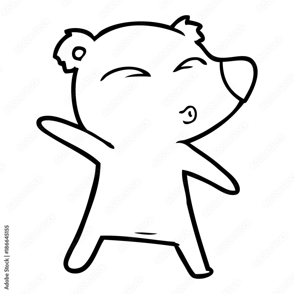 cartoon whistling bear