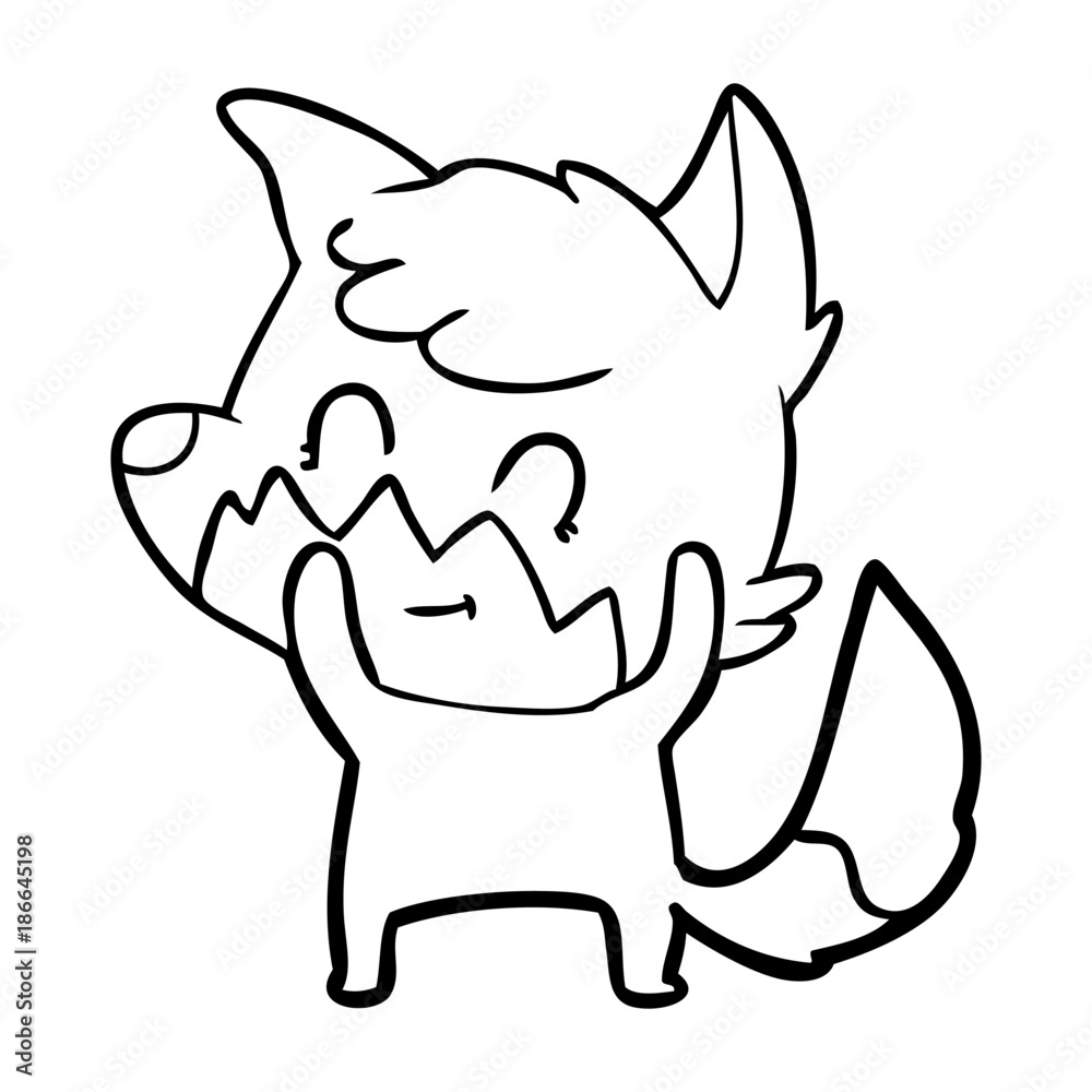 Fototapeta premium cartoon friendly fox